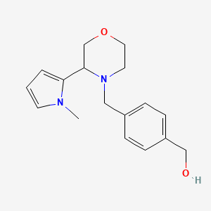 molecular formula C17H22N2O2 B7670078 [4-[[3-(1-Methylpyrrol-2-yl)morpholin-4-yl]methyl]phenyl]methanol 