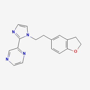 molecular formula C17H16N4O B7670106 2-[1-[2-(2,3-Dihydro-1-benzofuran-5-yl)ethyl]imidazol-2-yl]pyrazine 