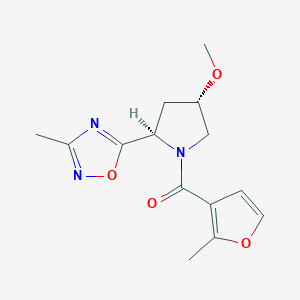 [(2R,4S)-4-methoxy-2-(3-methyl-1,2,4-oxadiazol-5-yl)pyrrolidin-1-yl]-(2-methylfuran-3-yl)methanone