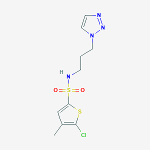 molecular formula C10H13ClN4O2S2 B7670133 5-chloro-4-methyl-N-[3-(triazol-1-yl)propyl]thiophene-2-sulfonamide 