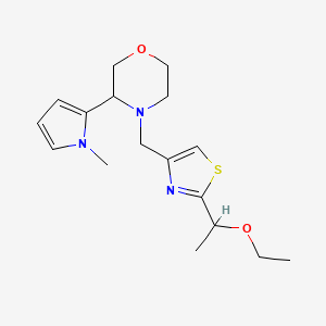 molecular formula C17H25N3O2S B7670148 4-[[2-(1-Ethoxyethyl)-1,3-thiazol-4-yl]methyl]-3-(1-methylpyrrol-2-yl)morpholine 