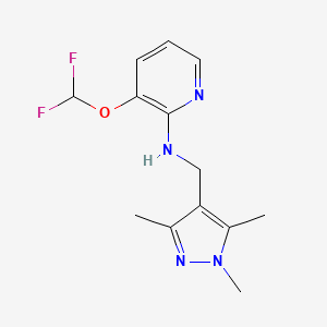 molecular formula C13H16F2N4O B7670157 3-(difluoromethoxy)-N-[(1,3,5-trimethylpyrazol-4-yl)methyl]pyridin-2-amine 