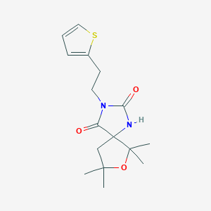 6,6,8,8-Tetramethyl-3-(2-thiophen-2-ylethyl)-7-oxa-1,3-diazaspiro[4.4]nonane-2,4-dione