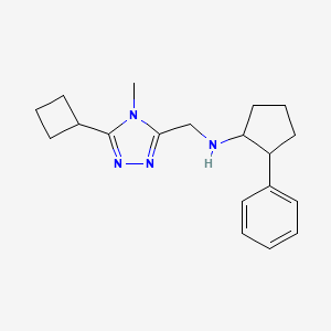 molecular formula C19H26N4 B7670235 N-[(5-cyclobutyl-4-methyl-1,2,4-triazol-3-yl)methyl]-2-phenylcyclopentan-1-amine 