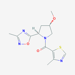 [(2R,4S)-4-methoxy-2-(3-methyl-1,2,4-oxadiazol-5-yl)pyrrolidin-1-yl]-(4-methyl-1,3-thiazol-5-yl)methanone