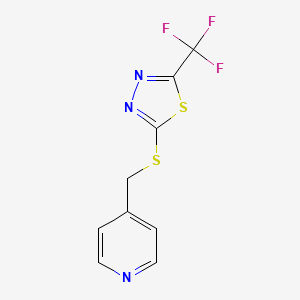 molecular formula C9H6F3N3S2 B7670278 2-(Pyridin-4-ylmethylsulfanyl)-5-(trifluoromethyl)-1,3,4-thiadiazole 