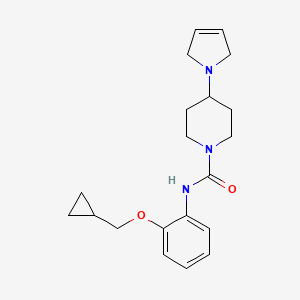 molecular formula C20H27N3O2 B7670347 N-[2-(cyclopropylmethoxy)phenyl]-4-(2,5-dihydropyrrol-1-yl)piperidine-1-carboxamide 