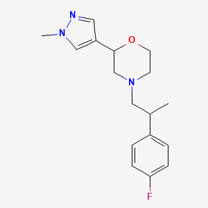 molecular formula C17H22FN3O B7670359 4-[2-(4-Fluorophenyl)propyl]-2-(1-methylpyrazol-4-yl)morpholine 