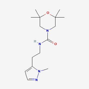 molecular formula C15H26N4O2 B7670372 2,2,6,6-tetramethyl-N-[2-(2-methylpyrazol-3-yl)ethyl]morpholine-4-carboxamide 