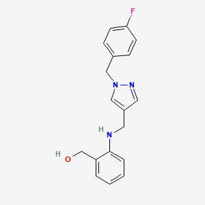 [2-[[1-[(4-Fluorophenyl)methyl]pyrazol-4-yl]methylamino]phenyl]methanol