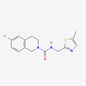 6-chloro-N-[(5-methyl-1,3-thiazol-2-yl)methyl]-3,4-dihydro-1H-isoquinoline-2-carboxamide