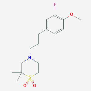 molecular formula C16H24FNO3S B7670417 4-[3-(3-Fluoro-4-methoxyphenyl)propyl]-2,2-dimethyl-1,4-thiazinane 1,1-dioxide 