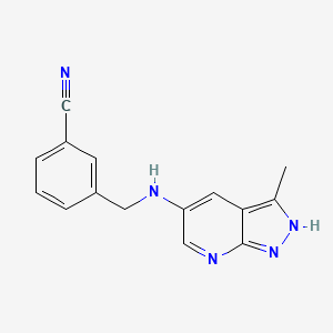 3-[[(3-methyl-2H-pyrazolo[3,4-b]pyridin-5-yl)amino]methyl]benzonitrile