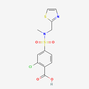 2-Chloro-4-[methyl(1,3-thiazol-2-ylmethyl)sulfamoyl]benzoic acid