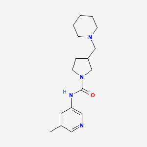 molecular formula C17H26N4O B7670474 N-(5-methylpyridin-3-yl)-3-(piperidin-1-ylmethyl)pyrrolidine-1-carboxamide 