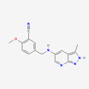 2-methoxy-5-[[(3-methyl-2H-pyrazolo[3,4-b]pyridin-5-yl)amino]methyl]benzonitrile