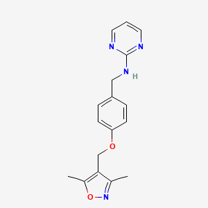 molecular formula C17H18N4O2 B7670489 N-[[4-[(3,5-dimethyl-1,2-oxazol-4-yl)methoxy]phenyl]methyl]pyrimidin-2-amine 