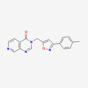 3-[[3-(4-Methylphenyl)-1,2-oxazol-5-yl]methyl]pyrido[3,4-d]pyrimidin-4-one