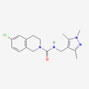 6-chloro-N-[(1,3,5-trimethylpyrazol-4-yl)methyl]-3,4-dihydro-1H-isoquinoline-2-carboxamide