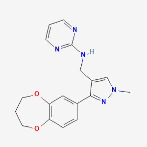 N-[[3-(3,4-dihydro-2H-1,5-benzodioxepin-7-yl)-1-methylpyrazol-4-yl]methyl]pyrimidin-2-amine