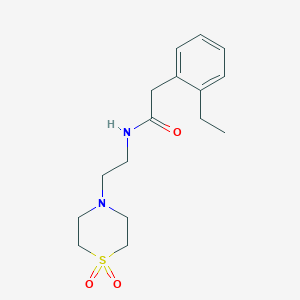 molecular formula C16H24N2O3S B7670578 N-[2-(1,1-dioxo-1,4-thiazinan-4-yl)ethyl]-2-(2-ethylphenyl)acetamide 