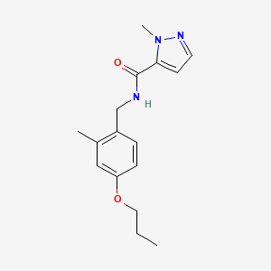 2-methyl-N-[(2-methyl-4-propoxyphenyl)methyl]pyrazole-3-carboxamide