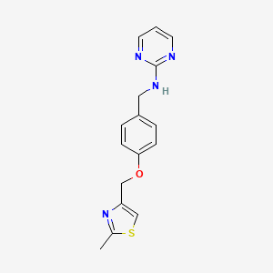 N-[[4-[(2-methyl-1,3-thiazol-4-yl)methoxy]phenyl]methyl]pyrimidin-2-amine