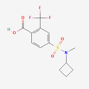 molecular formula C13H14F3NO4S B7670604 4-[Cyclobutyl(methyl)sulfamoyl]-2-(trifluoromethyl)benzoic acid 