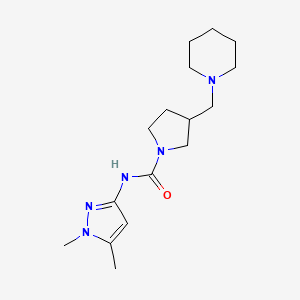 molecular formula C16H27N5O B7670619 N-(1,5-dimethylpyrazol-3-yl)-3-(piperidin-1-ylmethyl)pyrrolidine-1-carboxamide 