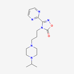 molecular formula C16H24N6O2 B7670625 4-[3-(4-Propan-2-ylpiperazin-1-yl)propyl]-3-pyrimidin-2-yl-1,2,4-oxadiazol-5-one 