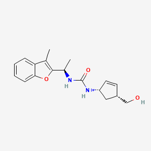 1-[(1S,4R)-4-(hydroxymethyl)cyclopent-2-en-1-yl]-3-[(1R)-1-(3-methyl-1-benzofuran-2-yl)ethyl]urea