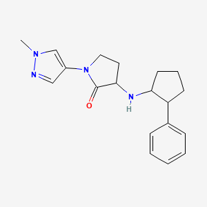 molecular formula C19H24N4O B7670662 1-(1-Methylpyrazol-4-yl)-3-[(2-phenylcyclopentyl)amino]pyrrolidin-2-one 