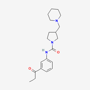 3-(piperidin-1-ylmethyl)-N-(3-propanoylphenyl)pyrrolidine-1-carboxamide