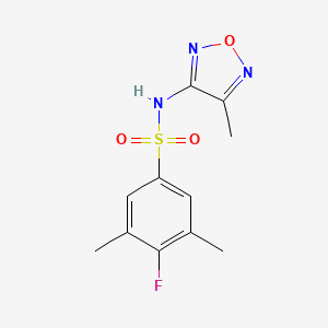 molecular formula C11H12FN3O3S B7670710 4-fluoro-3,5-dimethyl-N-(4-methyl-1,2,5-oxadiazol-3-yl)benzenesulfonamide 