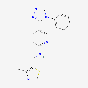 N-[(4-methyl-1,3-thiazol-5-yl)methyl]-5-(4-phenyl-1,2,4-triazol-3-yl)pyridin-2-amine