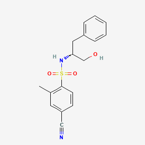 molecular formula C17H18N2O3S B7670783 4-cyano-N-[(2R)-1-hydroxy-3-phenylpropan-2-yl]-2-methylbenzenesulfonamide 