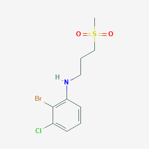 molecular formula C10H13BrClNO2S B7670789 2-bromo-3-chloro-N-(3-methylsulfonylpropyl)aniline 