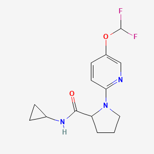 molecular formula C14H17F2N3O2 B7670809 N-cyclopropyl-1-[5-(difluoromethoxy)pyridin-2-yl]pyrrolidine-2-carboxamide 