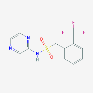 molecular formula C12H10F3N3O2S B7670822 N-pyrazin-2-yl-1-[2-(trifluoromethyl)phenyl]methanesulfonamide 