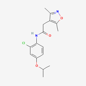 N-(2-chloro-4-propan-2-yloxyphenyl)-2-(3,5-dimethyl-1,2-oxazol-4-yl)acetamide