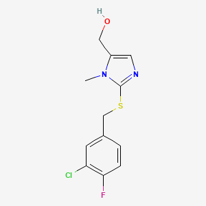 [2-[(3-Chloro-4-fluorophenyl)methylsulfanyl]-3-methylimidazol-4-yl]methanol