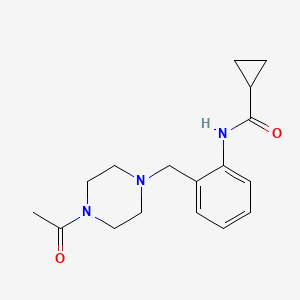 molecular formula C17H23N3O2 B7670901 N-[2-[(4-acetylpiperazin-1-yl)methyl]phenyl]cyclopropanecarboxamide 