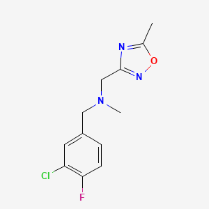 1-(3-chloro-4-fluorophenyl)-N-methyl-N-[(5-methyl-1,2,4-oxadiazol-3-yl)methyl]methanamine