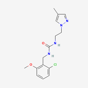 molecular formula C15H19ClN4O2 B7670923 1-[(2-Chloro-6-methoxyphenyl)methyl]-3-[2-(4-methylpyrazol-1-yl)ethyl]urea 