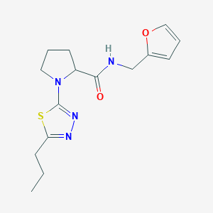 molecular formula C15H20N4O2S B7670932 N-(furan-2-ylmethyl)-1-(5-propyl-1,3,4-thiadiazol-2-yl)pyrrolidine-2-carboxamide 