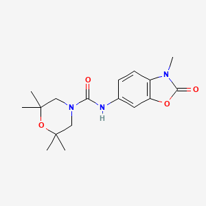 2,2,6,6-tetramethyl-N-(3-methyl-2-oxo-1,3-benzoxazol-6-yl)morpholine-4-carboxamide