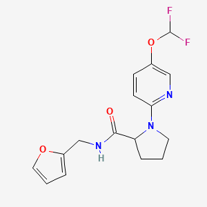 molecular formula C16H17F2N3O3 B7670961 1-[5-(difluoromethoxy)pyridin-2-yl]-N-(furan-2-ylmethyl)pyrrolidine-2-carboxamide 