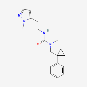 1-Methyl-3-[2-(2-methylpyrazol-3-yl)ethyl]-1-[(1-phenylcyclopropyl)methyl]urea