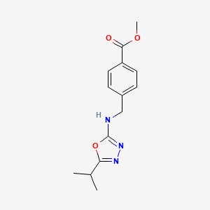 Methyl 4-[[(5-propan-2-yl-1,3,4-oxadiazol-2-yl)amino]methyl]benzoate