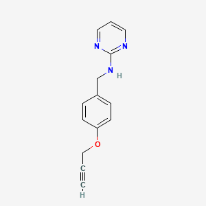 N-[(4-prop-2-ynoxyphenyl)methyl]pyrimidin-2-amine